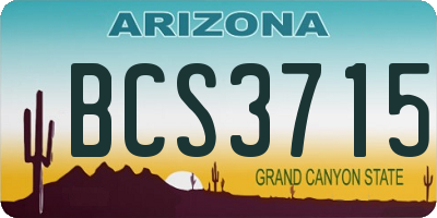 AZ license plate BCS3715