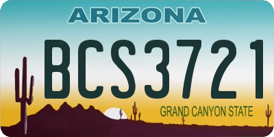 AZ license plate BCS3721