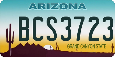 AZ license plate BCS3723