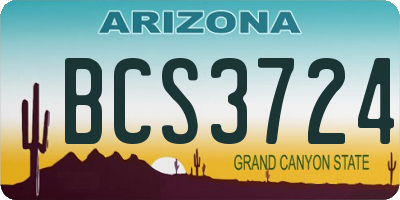 AZ license plate BCS3724