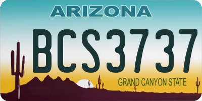 AZ license plate BCS3737