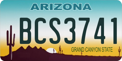 AZ license plate BCS3741