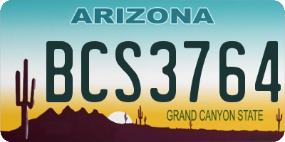 AZ license plate BCS3764