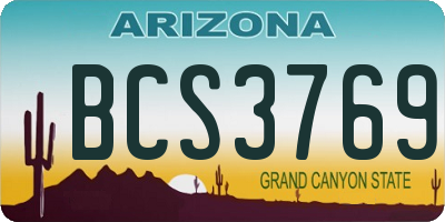 AZ license plate BCS3769