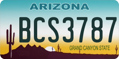 AZ license plate BCS3787