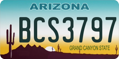 AZ license plate BCS3797