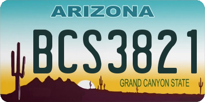 AZ license plate BCS3821