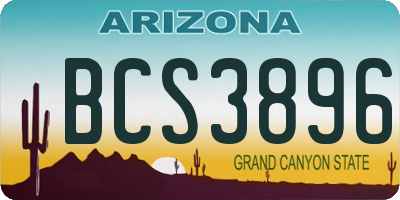 AZ license plate BCS3896