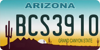 AZ license plate BCS3910