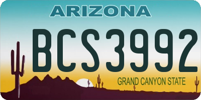 AZ license plate BCS3992