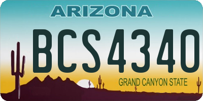 AZ license plate BCS4340