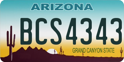 AZ license plate BCS4343