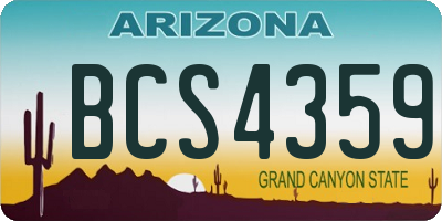 AZ license plate BCS4359