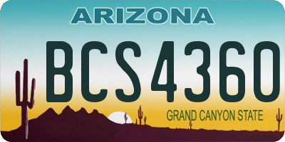 AZ license plate BCS4360