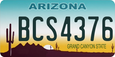 AZ license plate BCS4376