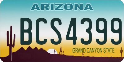 AZ license plate BCS4399