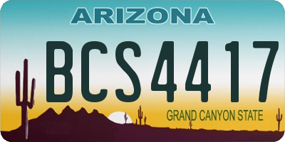 AZ license plate BCS4417