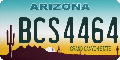 AZ license plate BCS4464