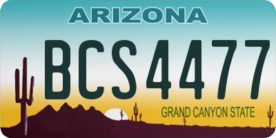 AZ license plate BCS4477