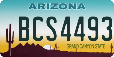 AZ license plate BCS4493