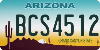 AZ license plate BCS4512