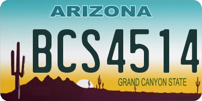 AZ license plate BCS4514