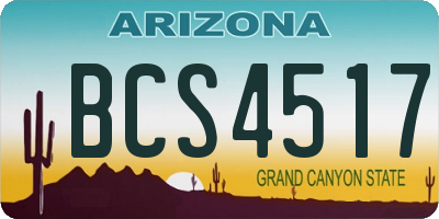 AZ license plate BCS4517