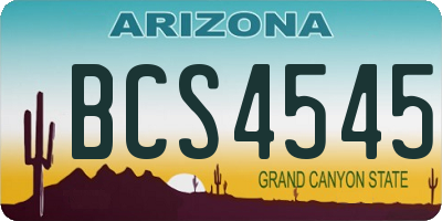 AZ license plate BCS4545