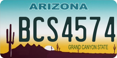 AZ license plate BCS4574