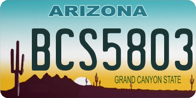 AZ license plate BCS5803