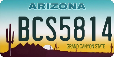 AZ license plate BCS5814