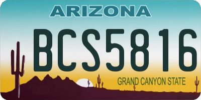 AZ license plate BCS5816