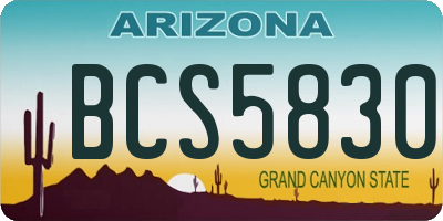 AZ license plate BCS5830