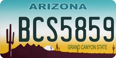 AZ license plate BCS5859