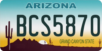 AZ license plate BCS5870