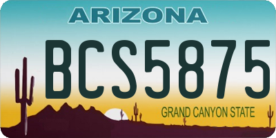 AZ license plate BCS5875