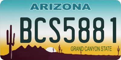 AZ license plate BCS5881