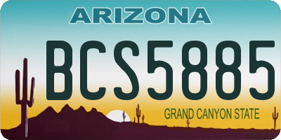 AZ license plate BCS5885