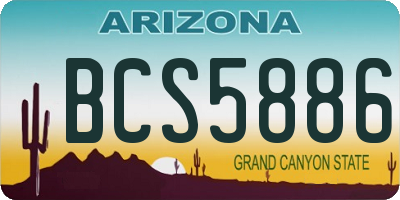 AZ license plate BCS5886