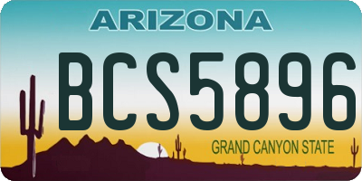 AZ license plate BCS5896