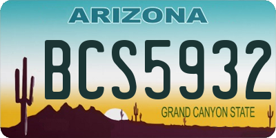 AZ license plate BCS5932