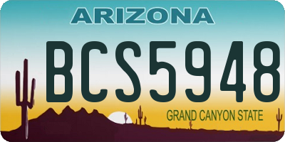 AZ license plate BCS5948