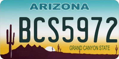 AZ license plate BCS5972