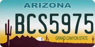 AZ license plate BCS5975