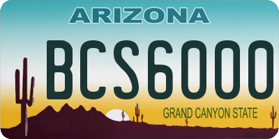 AZ license plate BCS6000