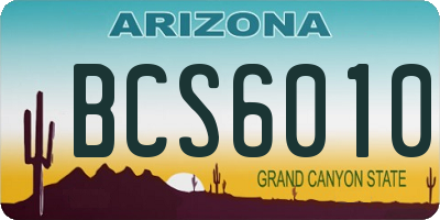 AZ license plate BCS6010