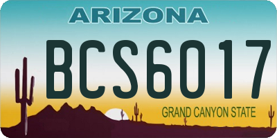 AZ license plate BCS6017