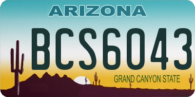 AZ license plate BCS6043