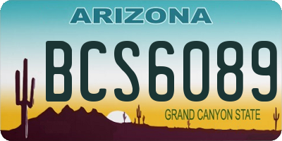 AZ license plate BCS6089