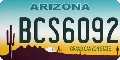 AZ license plate BCS6092